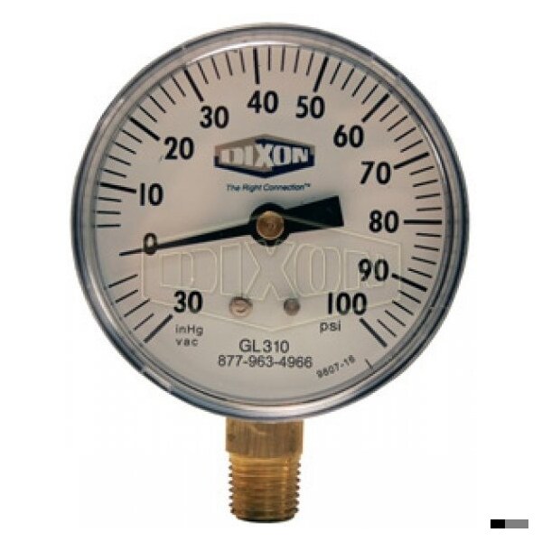 Compound Gauge, 0 to 200 psi, 1/4 in Connection, 2-1/2 in Dial, +/- 3-2-3 %